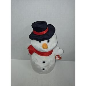 2001 TY Beanie Buddy Snowball The Snowman 12" Collectible Plush Winter Scarf Hat